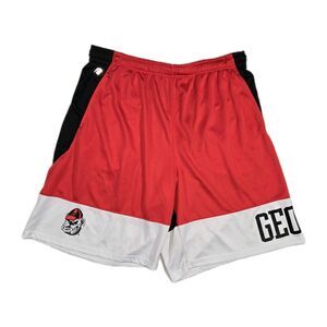 UGA Georgia Bulldogs Athletic Shorts Red White Mens XL 34x9